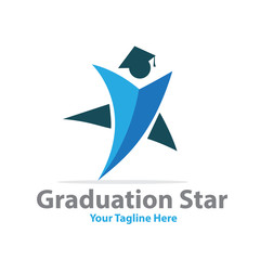 Obraz premium star graduation logo designs