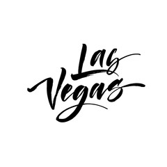 Las Vegas phrase. Hand drawn brush style modern calligraphy. Vector illustration of handwritten lettering. © Anastasiia Hevko