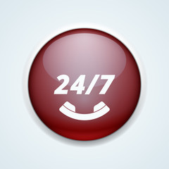24 hours Support button illustration