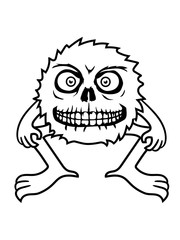 monster arme beine pelzig wuschelig haarig haare klein horror halloween gruselig böse gesicht kopf augen schädel totenkopf tot tod clipart cartoon comic