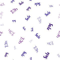 Dark Pink, Blue vector seamless cover with symbols of 40 % sales.