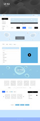 Light BLUE vector ui kit with bubble shapes.