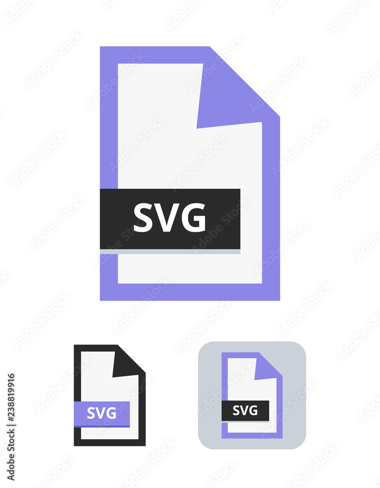 Poster Svg file flat vector icon. Symbol of SVG XML based vector image format for web icons, interactive graphic, webdesign and animation isolated on a white background.
