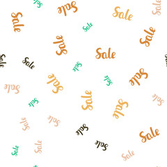 Light Multicolor vector seamless cover with symbols of sales.