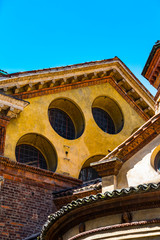 Elements of architecture of the Catholic Santa Maria Presso San Satiro in Milan. Italy. 
