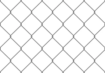 Wall murals Industrial style Realistic Fence Rabitz pattern. Seamless connection of protective grid.  Vector rabitz grid. Robust, modern chrome-plated wire.