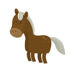 Cartoon animal horse on white background - illustration for children