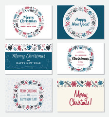 Set of Christmas greeting card