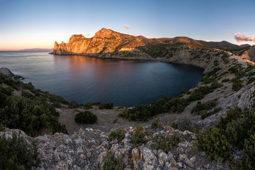 Fototapeta premium Royal bay at sunrise, Novy Svet village