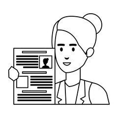 business woman with curriculum vitae