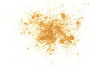 Turmeric, curcuma powder isolated on white background. Heap of turmeric.