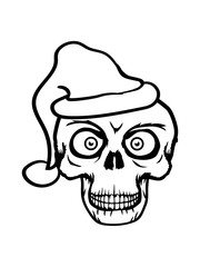 horror augen cool schädel weihnachten santa claus skelett tot tod mütze winter nikolaus totenkopf skelett halloween gruselig weihnachtsmann böse clipart comic cartoon