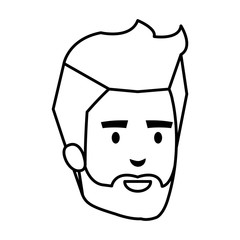 Obraz na płótnie Canvas young man with beard head avatar character