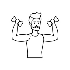 strong man lifting weight