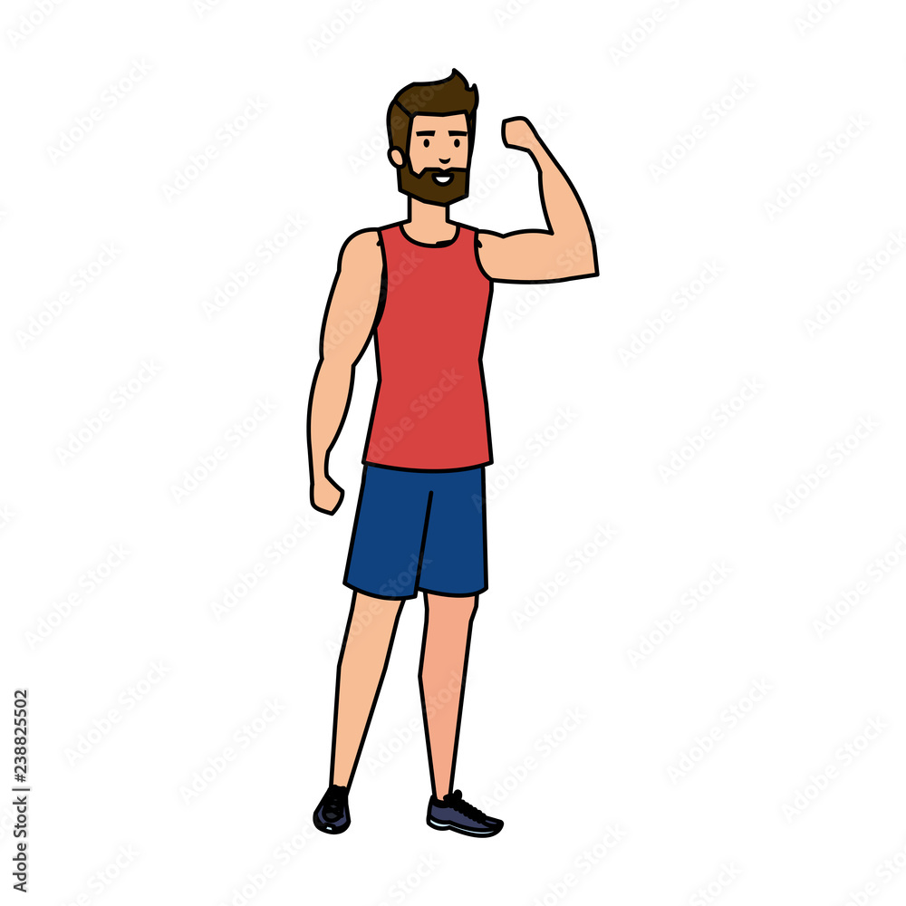 Poster athletic man avatar character