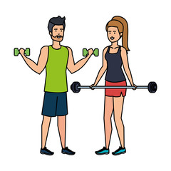 strong couple lifting weight