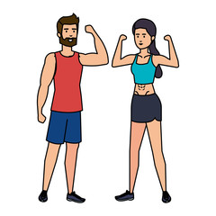 strong couple lifting weight