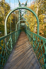 River Tummel suspension footbridge at Pitlochry, Scotland