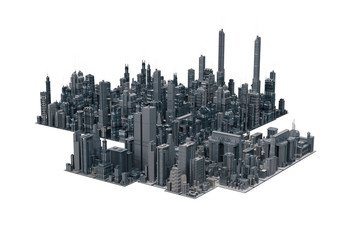 a layout of the city of the future 3d render