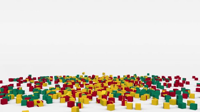 Flag of Grenada created from 3d cubes in slow motion