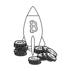 rocket launcher with bitcoin symbol