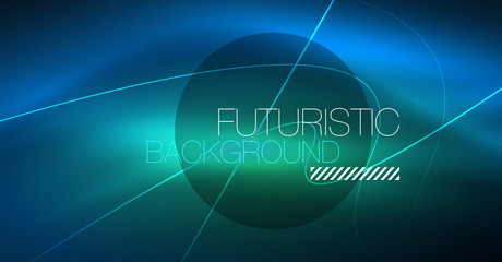 Neon glowing magic background, neon banner, night sky wallpaper. Magic light effect. Christmas abstract pattern.