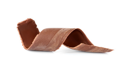 Chocolate curl for decor isolated on white