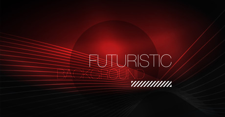 Digital technology abstract background - neon geometric design. Abstract glowing lines. Colorful techno background. Futuristic shape.