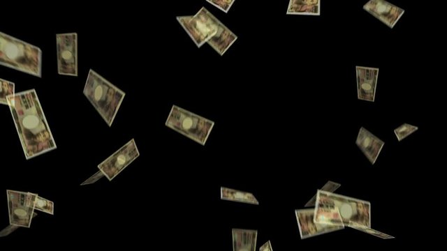 お札 札束 お金 一万円 日本円 落下 暴落