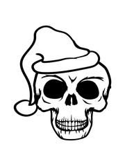 cool schädel weihnachten santa claus skelett tot tod mütze winter nikolaus totenkopf skelett horror halloween gruselig weihnachtsmann böse clipart comic cartoon