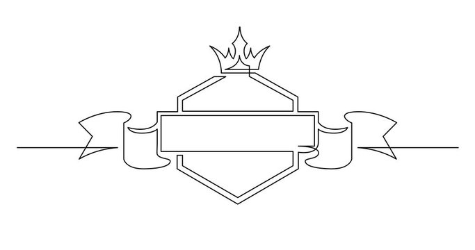Self drawing line animation of symmetrical vignette banner design