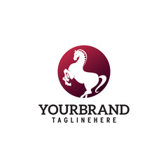 Fototapeta premium Horse logo in circle design.