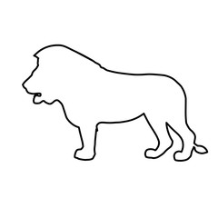 African lion in line style