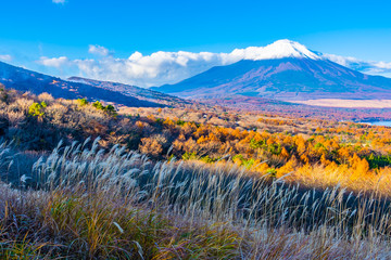 Beautiful fuji mountain in yamanakako or yamanaka lake