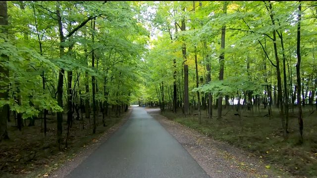 Slow drive through Presque Isle Park in Marquette, MI in Fall