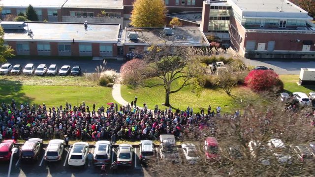 Panning Along the Start Line Crowd at the Annual Girls Run 5K at Millersville University