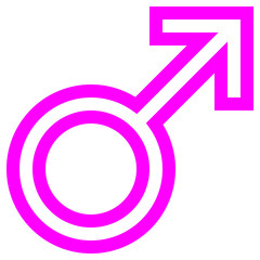 Male symbol icon - purple outlined, isolated - vector