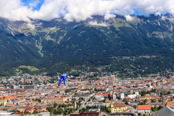 Innsbruck ski jumper flying High