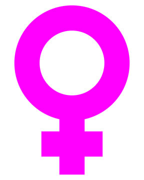 Female symbol icon - purple simple thick, isolated - vector
