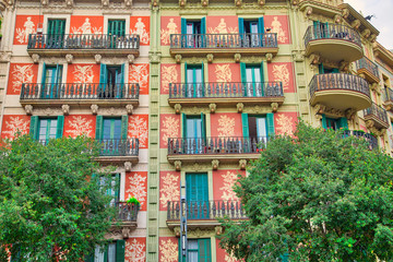 Barcelona streets in historic center
