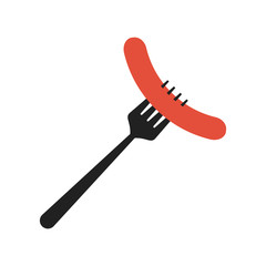 Sausage in fork