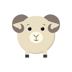 Naklejka premium Cute lamb isolated on white background. Vector illustration.