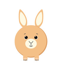 Cute bunny isolated on white background. Vector illustration.