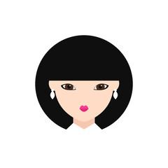 Asian woman avatar. Vector illustration. Flat design.