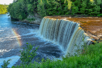 Upper Tahquamenon Falls in summer as sunset approaches. Taquamehnon Falls is in Michigan's upper peninsula,  © Phil Lowe