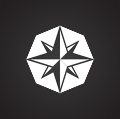 Camping compass icon on black background for graphic and web design, Modern simple vector sign. Internet concept. Trendy symbol for website design web button or mobile app