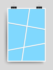 Collage Six Frames for Photo, Pictures. 6 Photos.