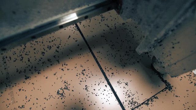 Milling devise at work close up video
