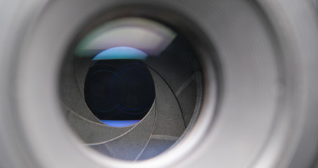Camera lens with changing aperture