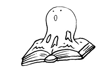 魔法の本・塗り絵